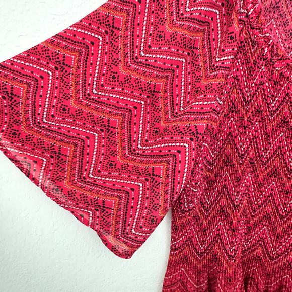 Catherines Womens Blouse Top Size 2X Flowy Stretch Geo Print Multi - Picture 4 of 6